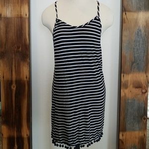 LucyLove Blue/White Striped Swim/Beach Cover M